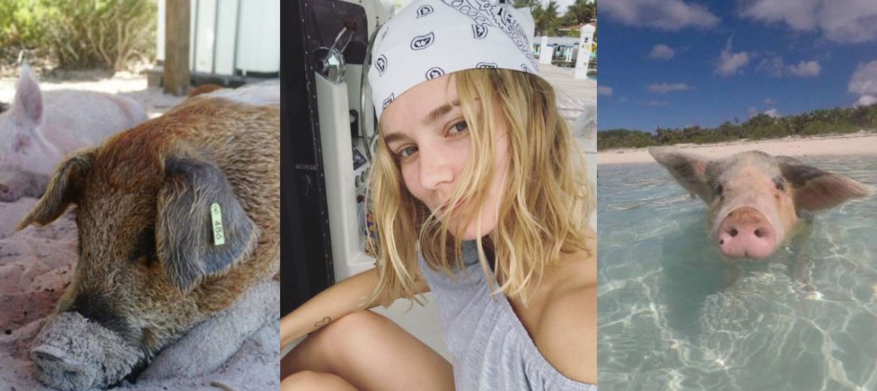 Kika Silva recordó a su cerdita desde sus vacaciones en Las Bahamas