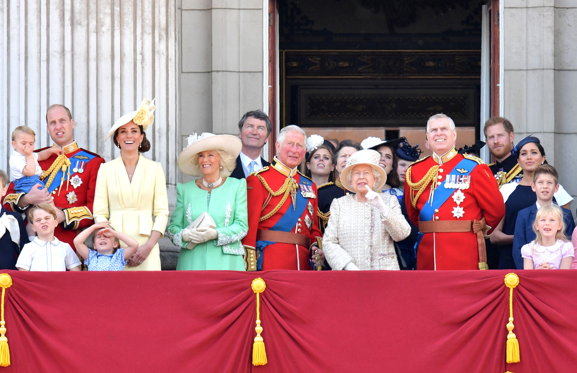 Familia real en Trooping the Colour 2019