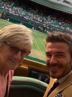 David Beckham sorprendió en Wimbledon acompañado de su mamá