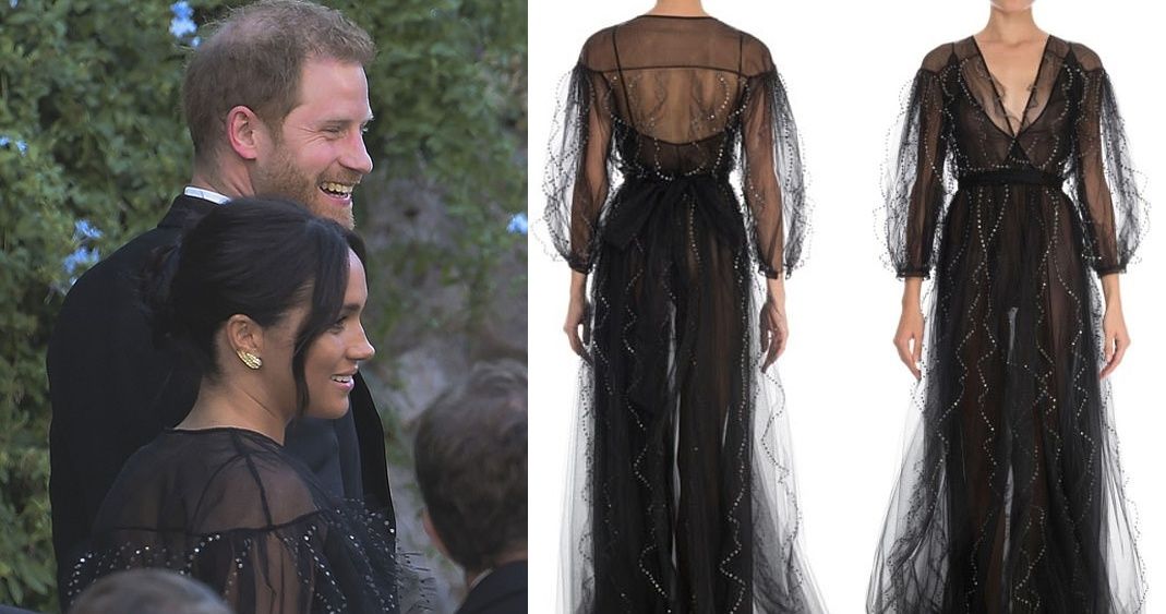 cuadro comparatido foto Meghan y Harry con vestido por delante y por detrás