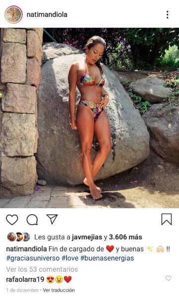 Pantallazo instagram Nati Mandiola