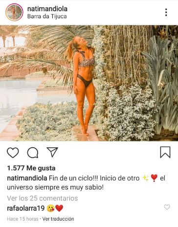 Pantallazo instagram Nati Mandiola