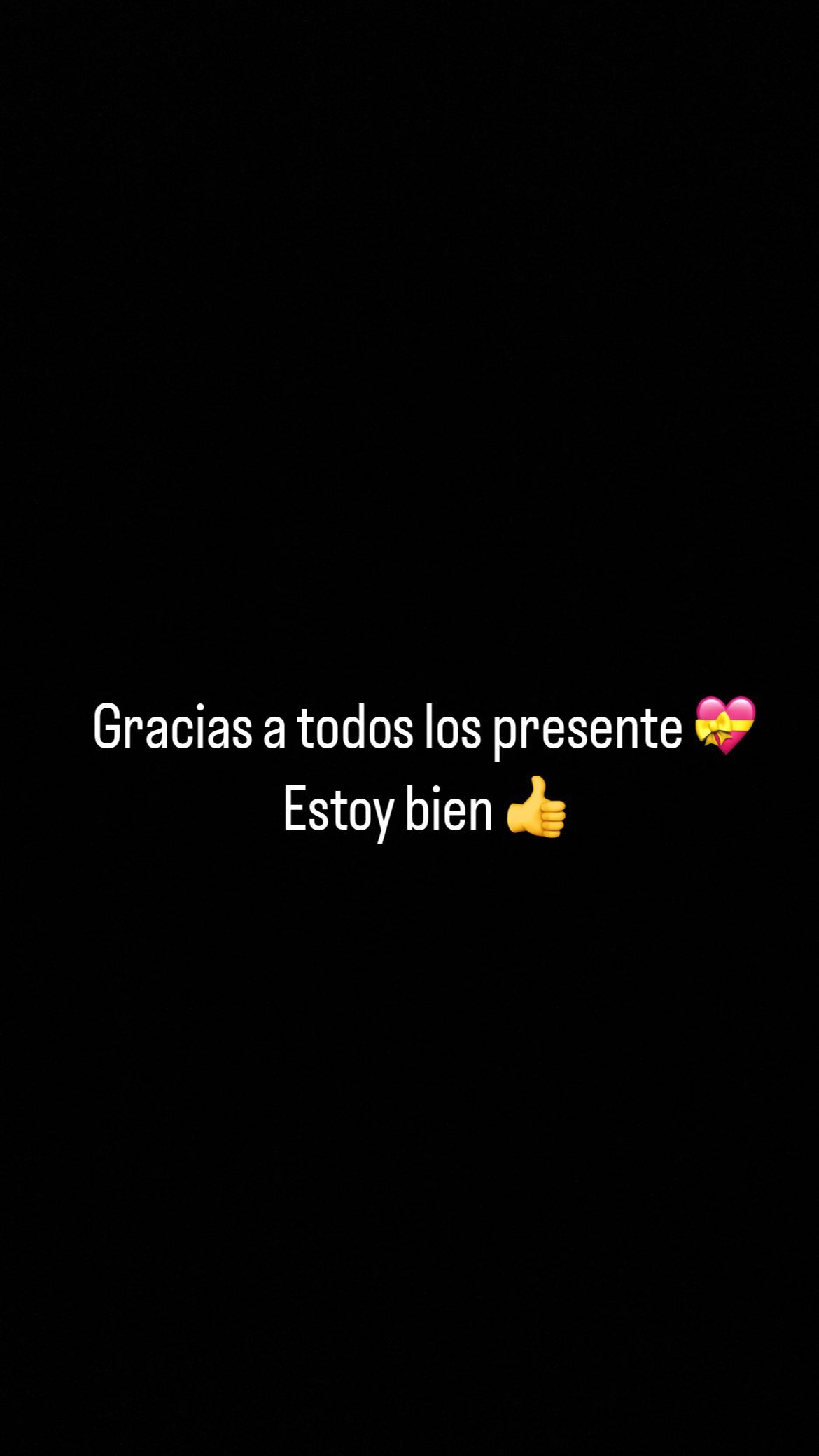 Captura de pantalla del agradecimeinto de Fanny Cuevas