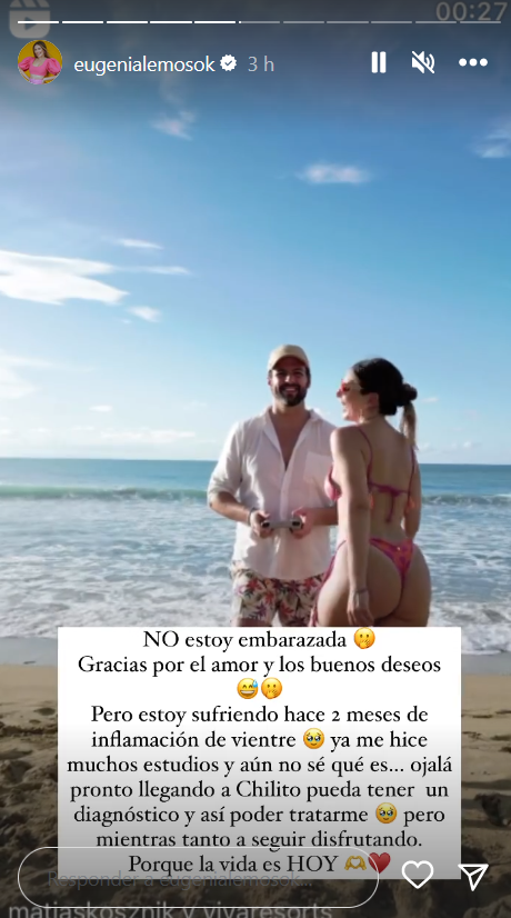 Fotografía de Eugenia Lemos dando explicaciones por comentarios inapropiados sobre su cuerpo