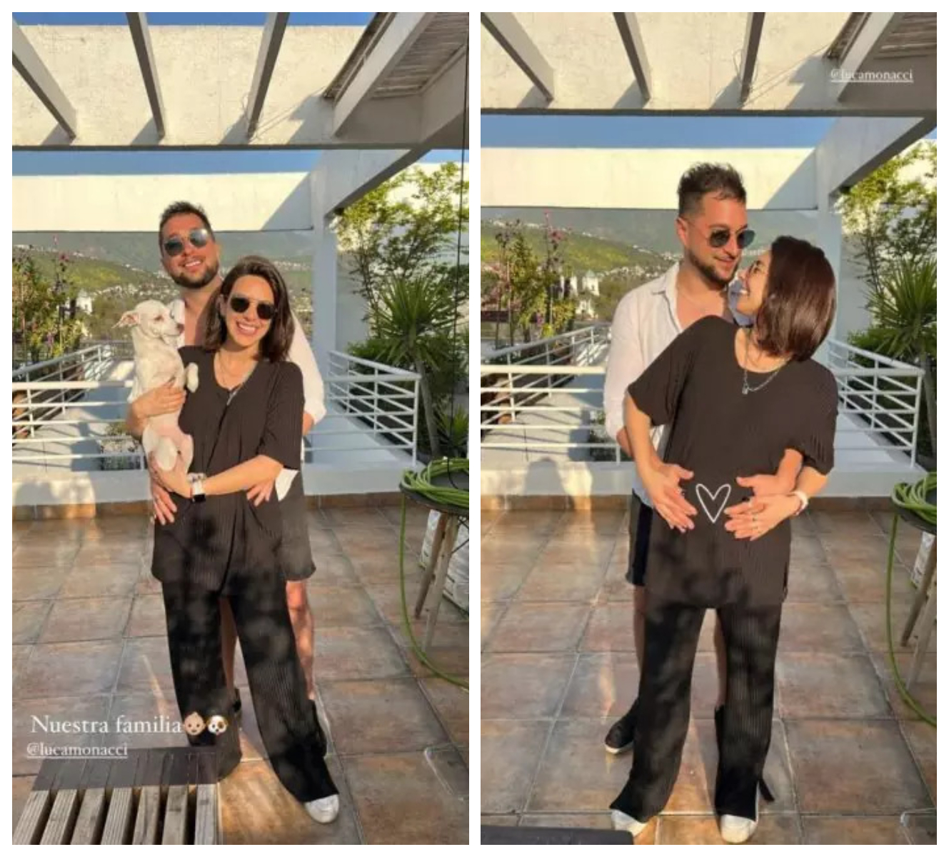 Daniela Castillo abrazada de su esposo