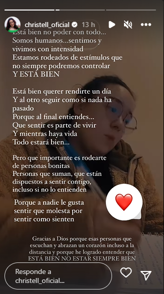 Captura de pantalla storie de Christell Rodríguez
