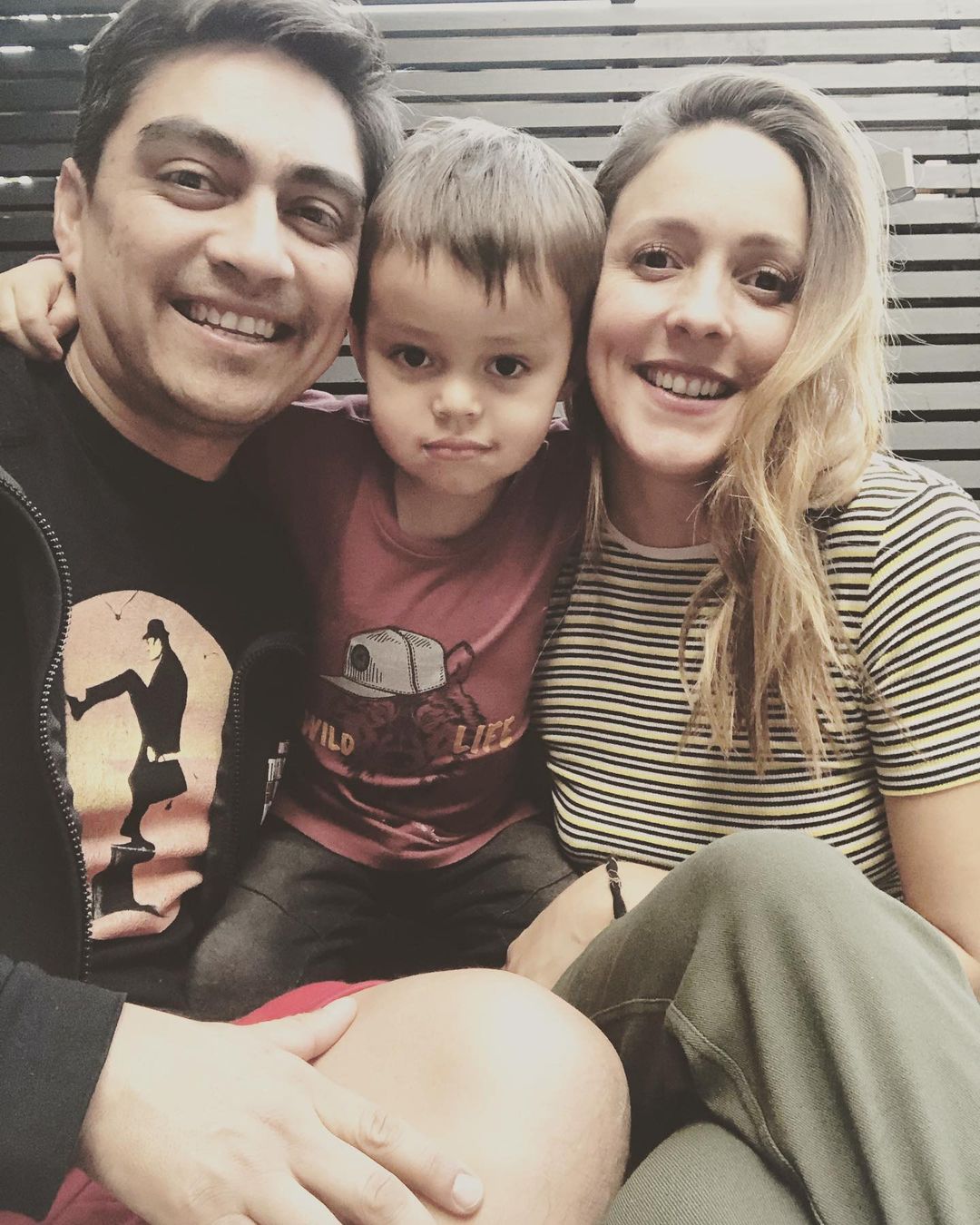 Sergio Freire junto a Lucas y Maly Jorquiera
