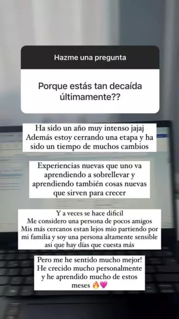 Captura de pantalla con dichos de Christell