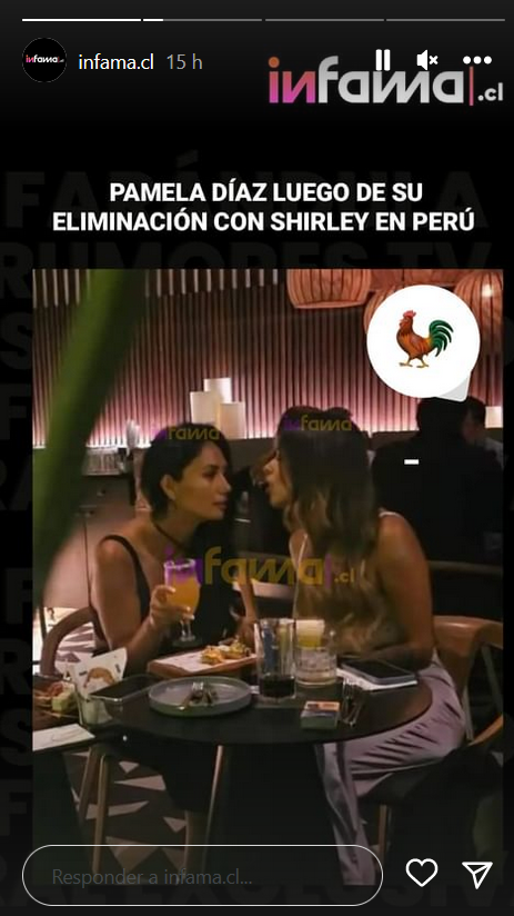 Pantallazo de historia de Infama donde se ve a Pamela y Shirley