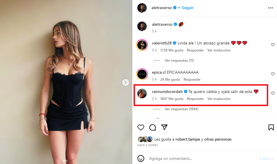 Captura de pantalla del segundo comentario de Raimundo Cerda