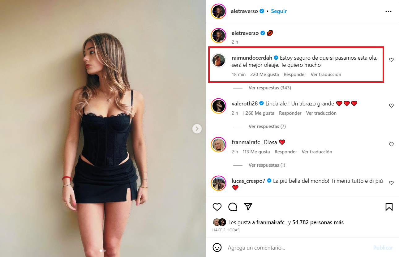 Captura de pantalla del primer comentario de Raimundo Cerda