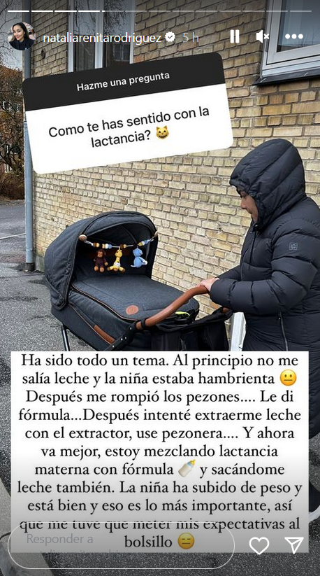 Pantallazo de la historia de Natalia "Arenita