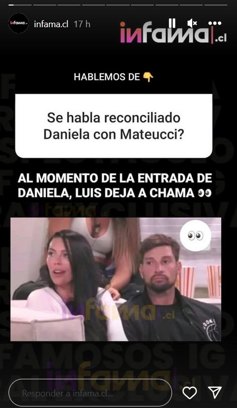 Pantallazo del perfil de Infama. En la fotografía aparece Daniela junto a Luis