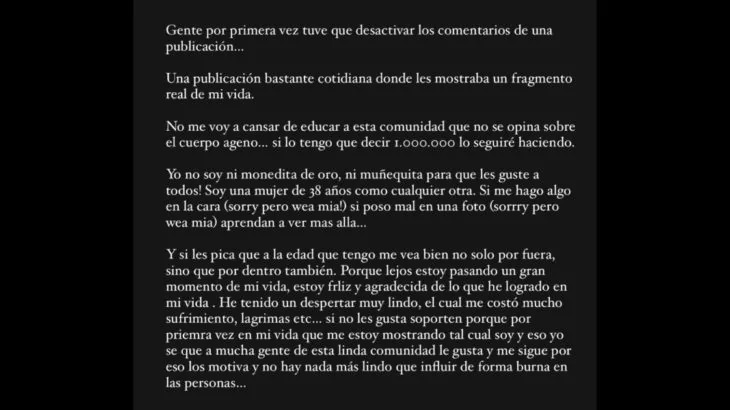 Captura de pantalla de su storie