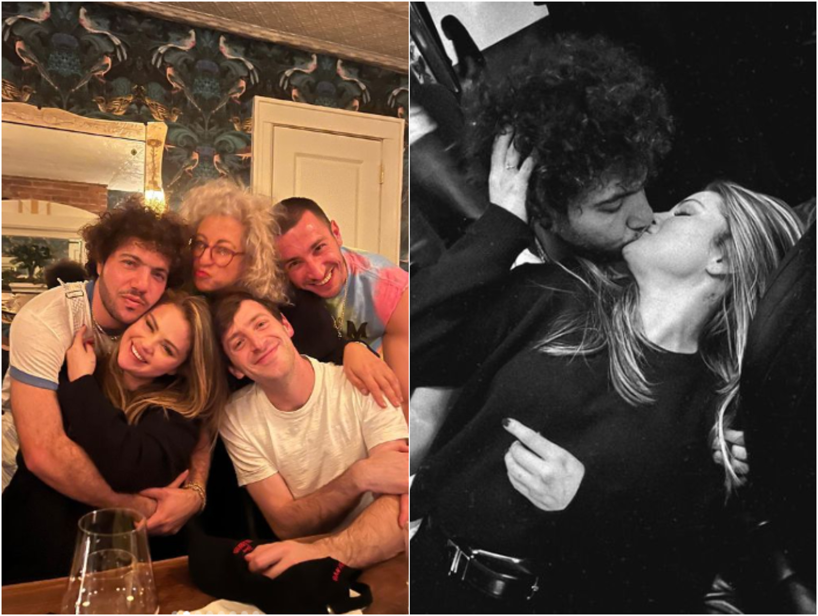 dos fotos de Selena Gómez y Benny Blanco