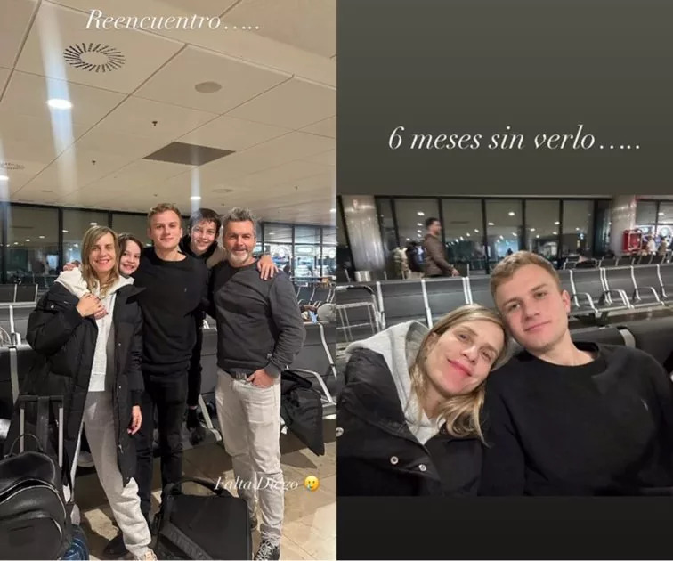 Diana junto a su familia y Pedro