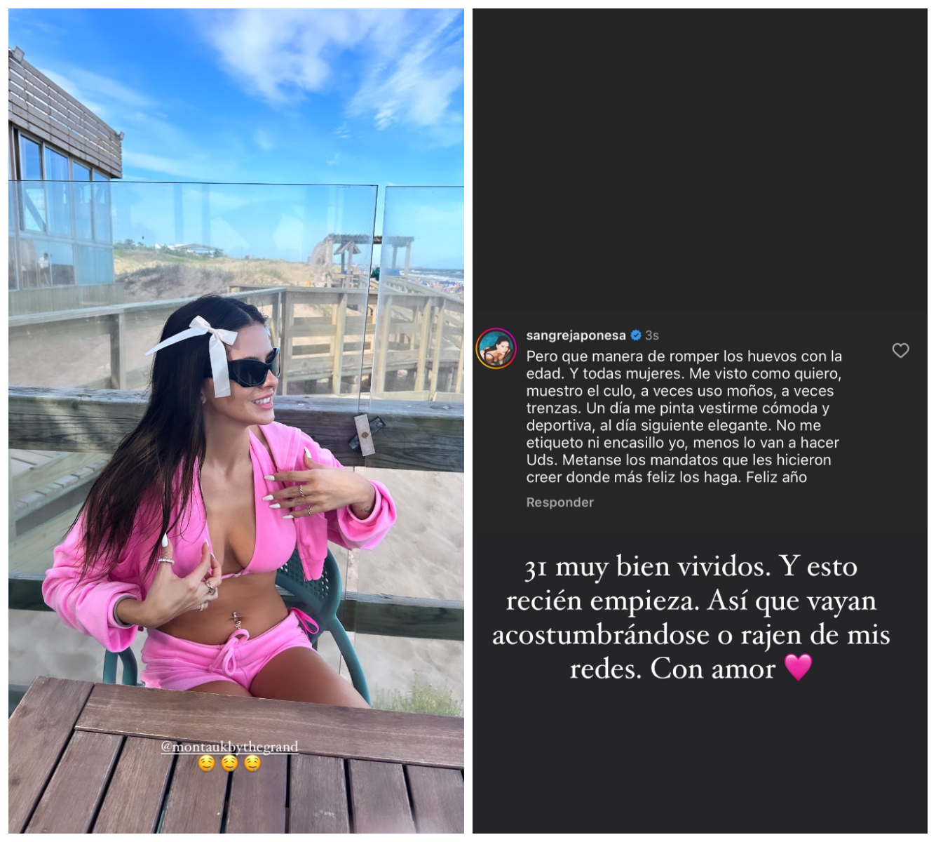 Captura de pantalla con dichos de China Suárez