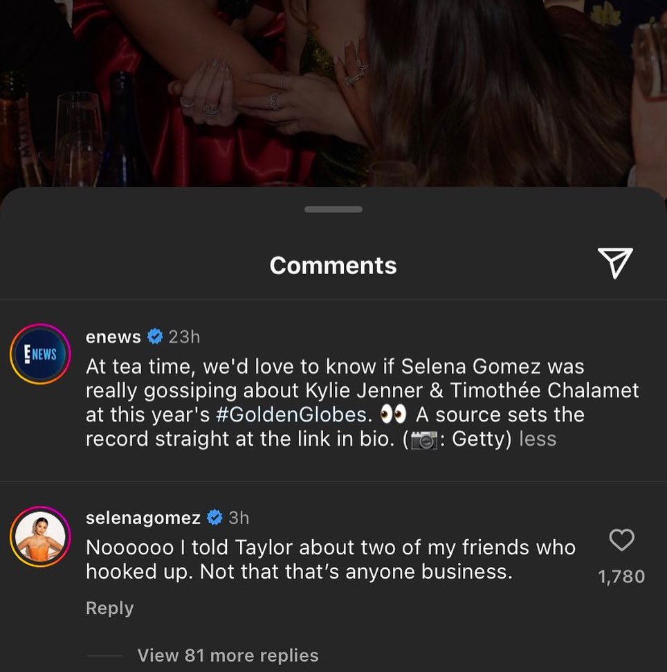 Dichos de Selena Gómez en publicación de E!News