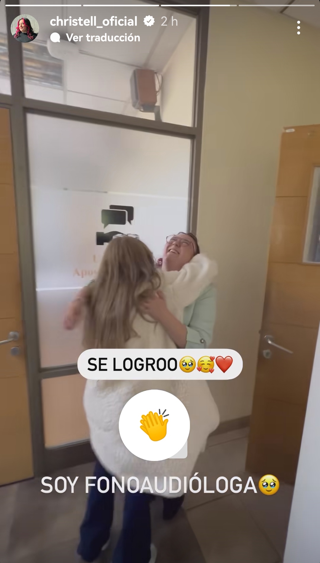 Captura de pantalla de video de Christell Rodríguez celebrando