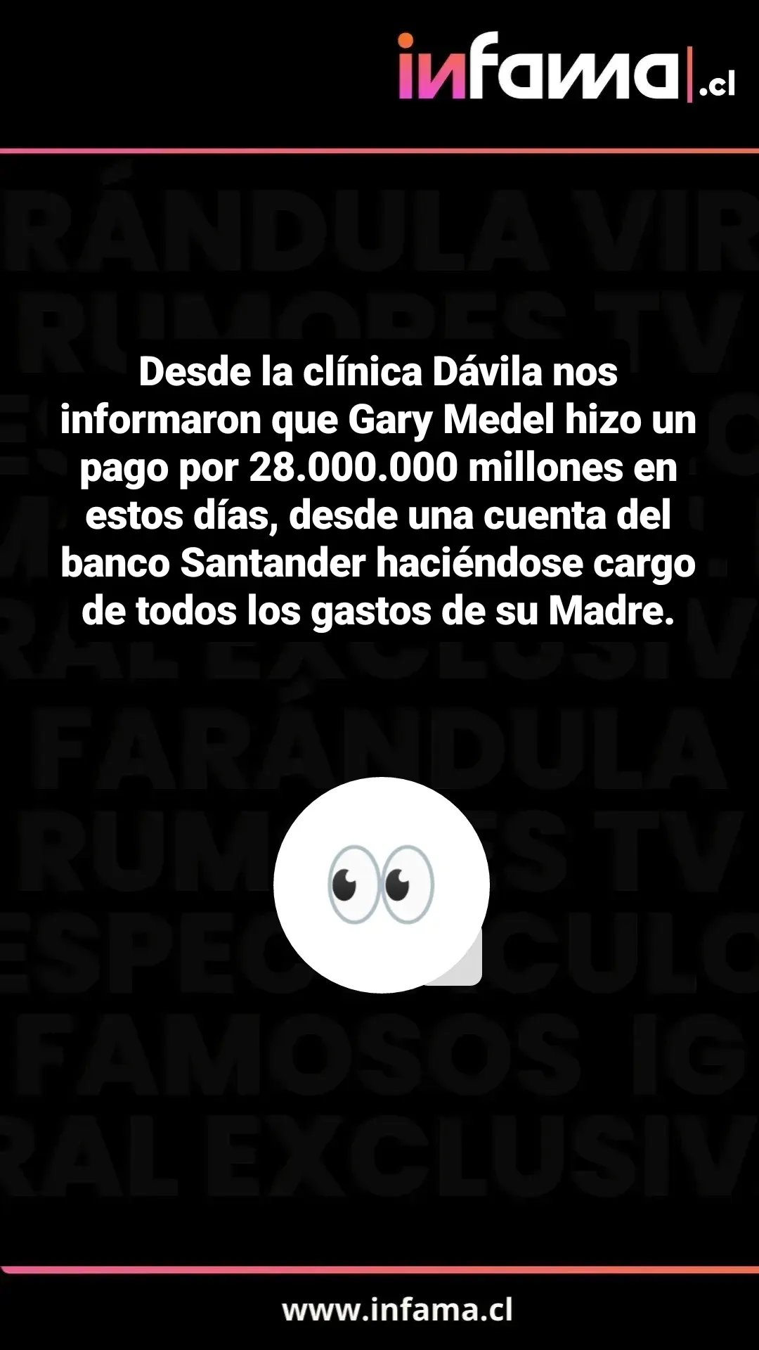 Captura de panta ig de Infama con supuestos dichos de clínica Dávila