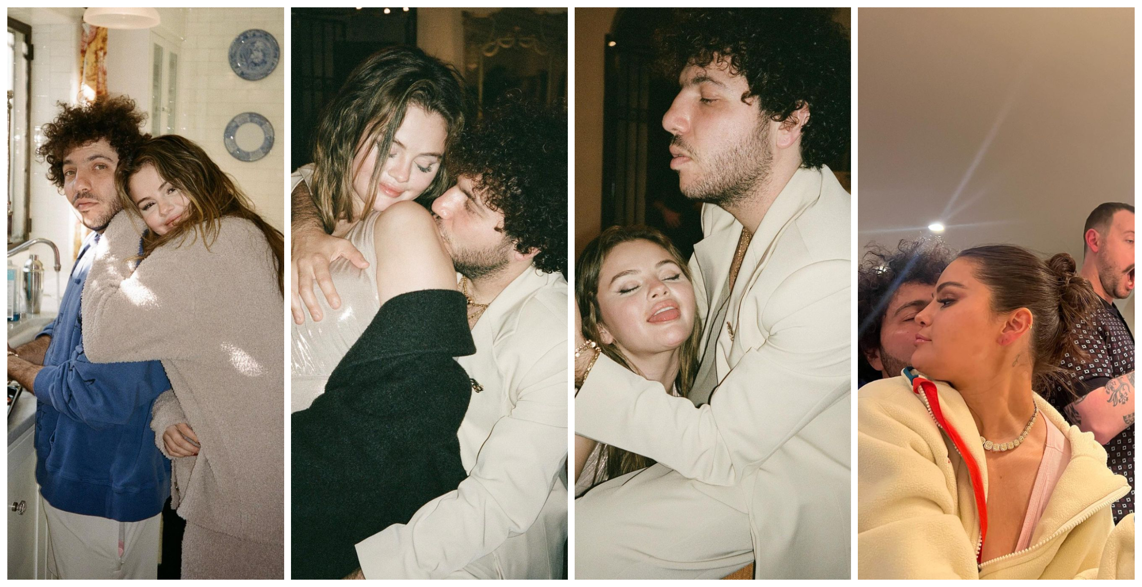 cuatro fotos compartidas por Selena Gómez junto a su novio