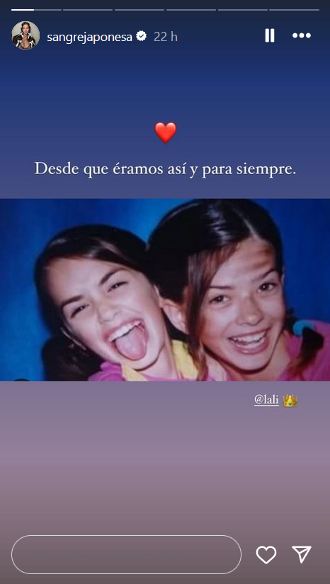 Pantallazo de la historia de China Suárez. En la foto la cantante aparece apoyando a Lali