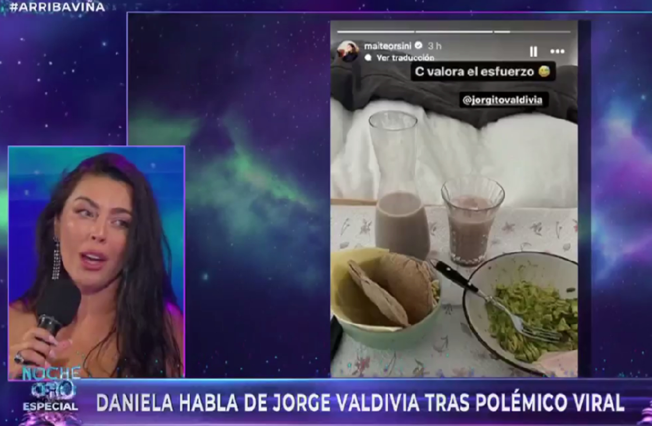 Foto de Daniela Aránguiz opinando sobre el desayuno que le preparó Jorge Valdivia a Maite Orsini