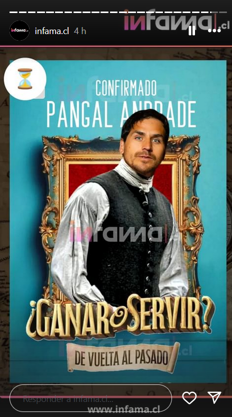 Pantallazo de ls historia de Infama donde muestra a Pangal Andrade como nuevo participante