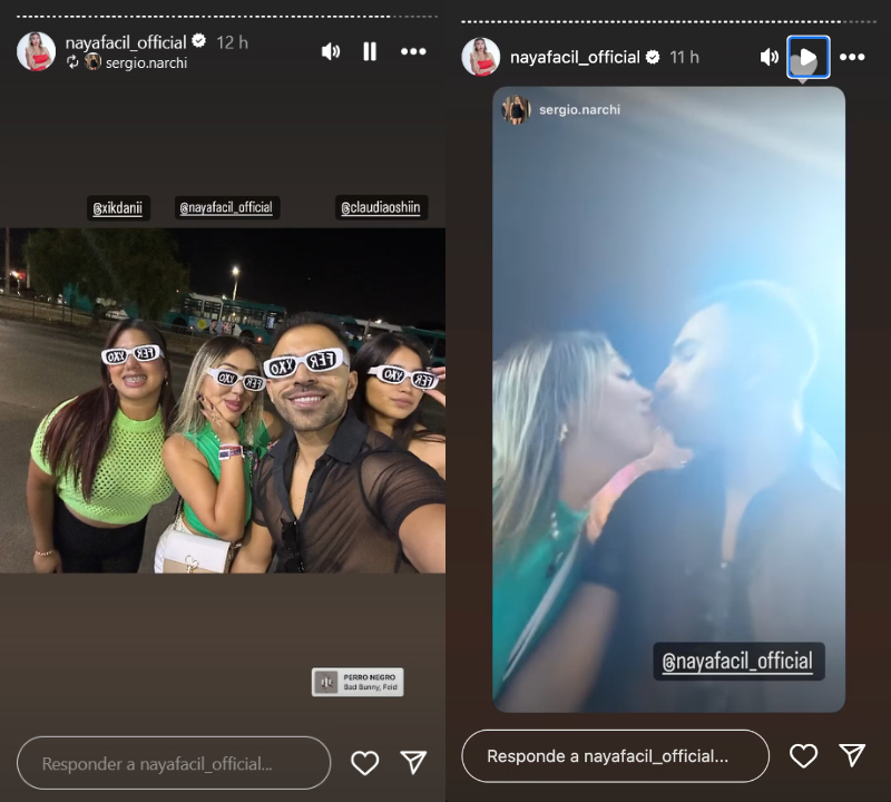 Naya Fácil junto a su expareja en el Lollapalooza