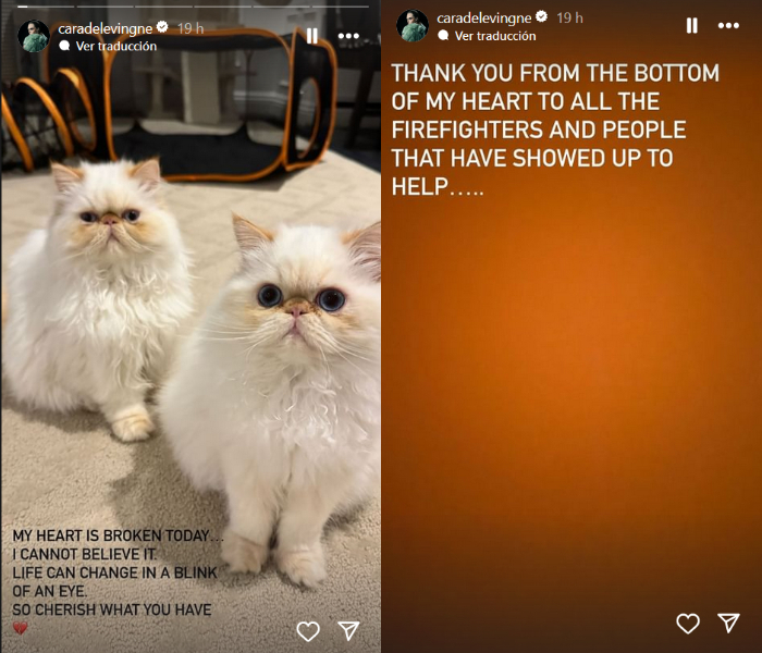 Historias de Cara Delevingne tras el incendio 