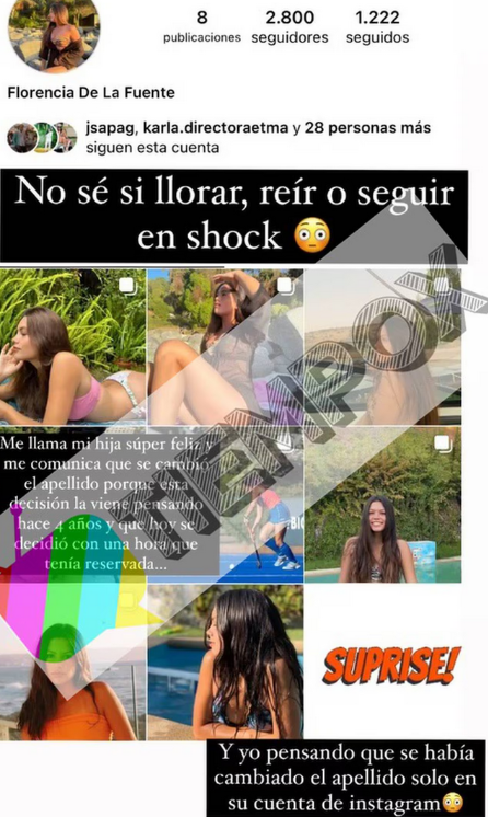 Historia publicada por Tiempox sobre el cambio de apellido de la hija de Iván Núñez