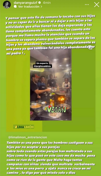 Pantallazo de Lima Limón donde Daniela Aránguiz hace sus descargos sobre la paternidad de Jorge Valdivia