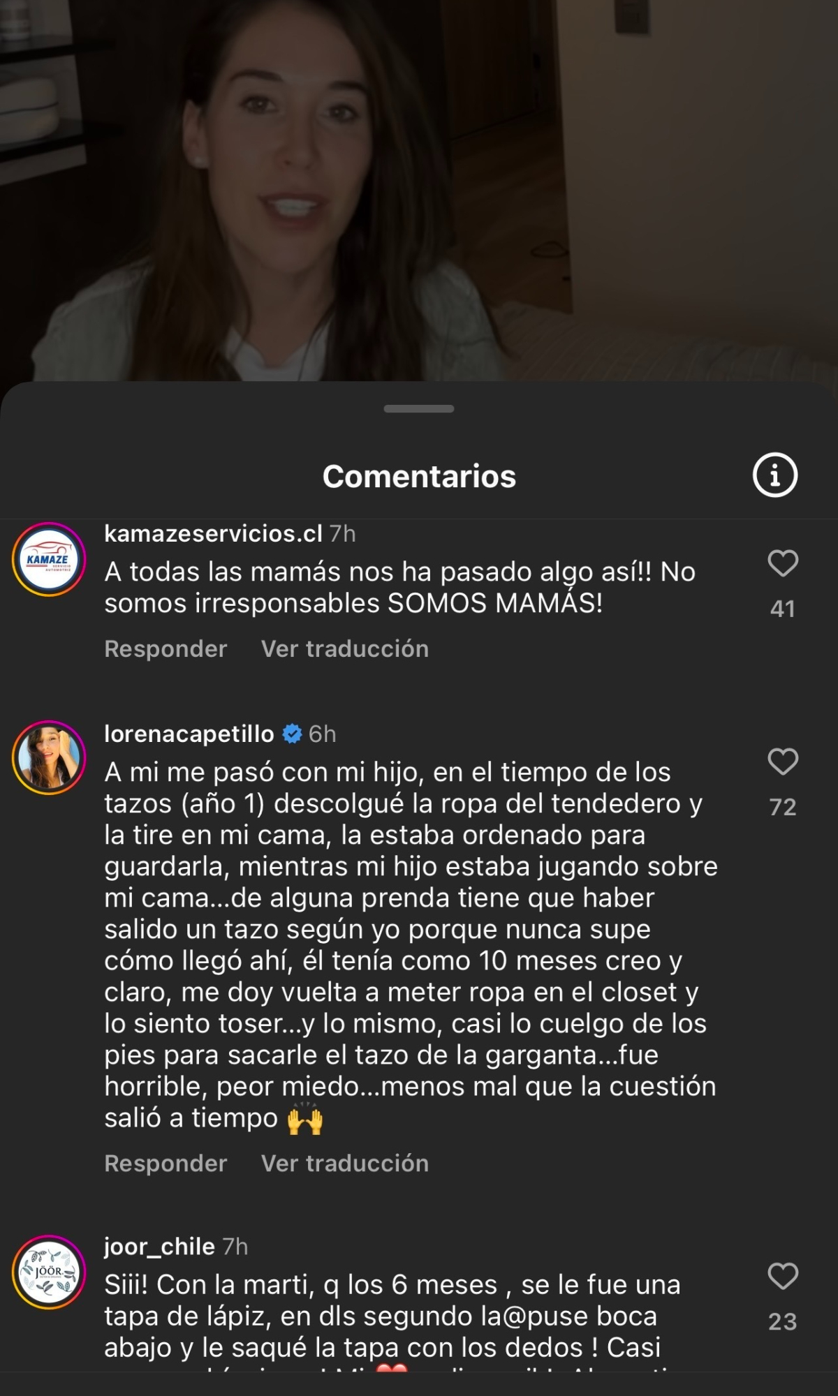 Comentario Lorena Capetillo en video de Vale Roth