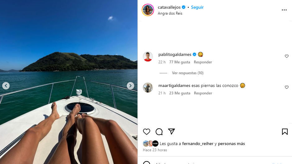 Captura de pantallla de los comentarios de Pablo y Martina