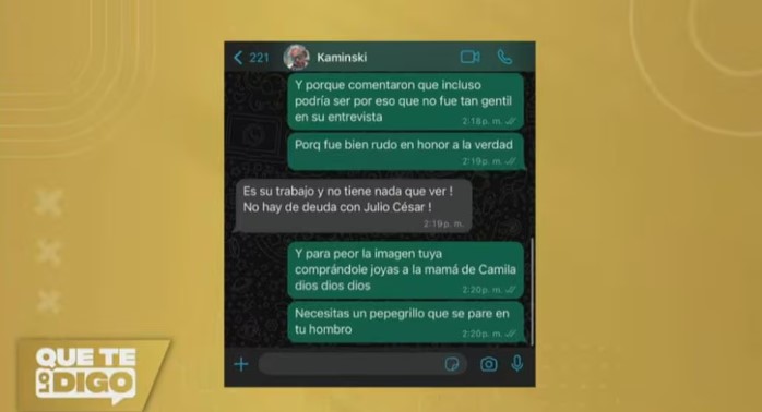 pantallazo conversación Kaminski y Qué Te Lo Digo