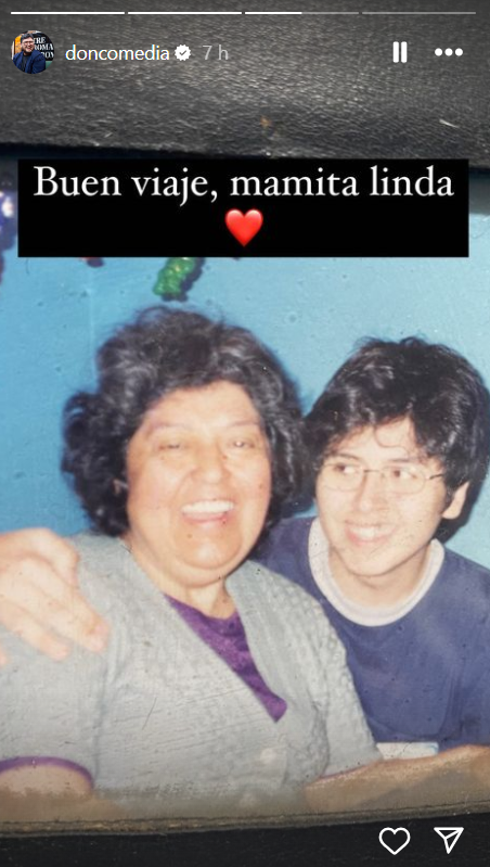 Historia de Luis Slimming confirmando el fallecimiento de su madre
