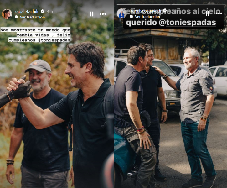 Mensaje de cumpleaños de Pancho Saavedra y Jorge Zabaleta a Toni Espadas