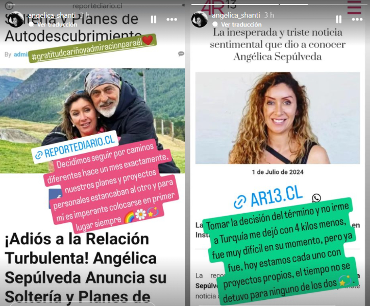 Angélica Sepúlveda confirmando el término con su novio turco
