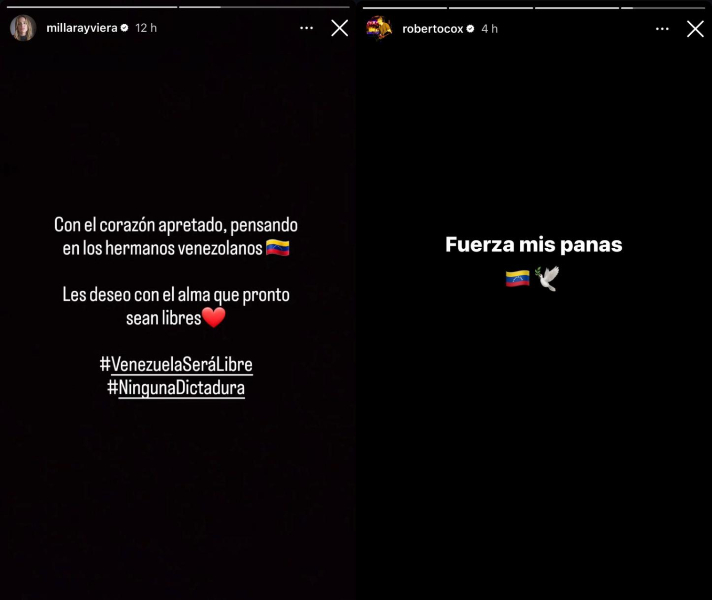 Apoyo de Millaray Viera y Roberto Cox a Vanezuela